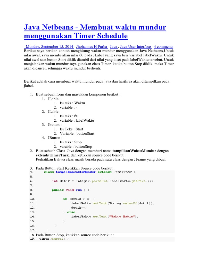 Java Netbeans Timer Mundur PDF