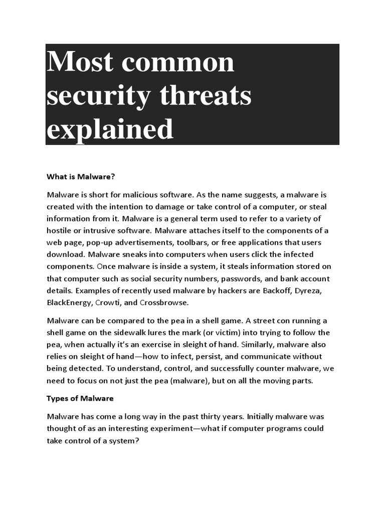Understanding Common Malware Types | PDF | Computer Virus | Malware