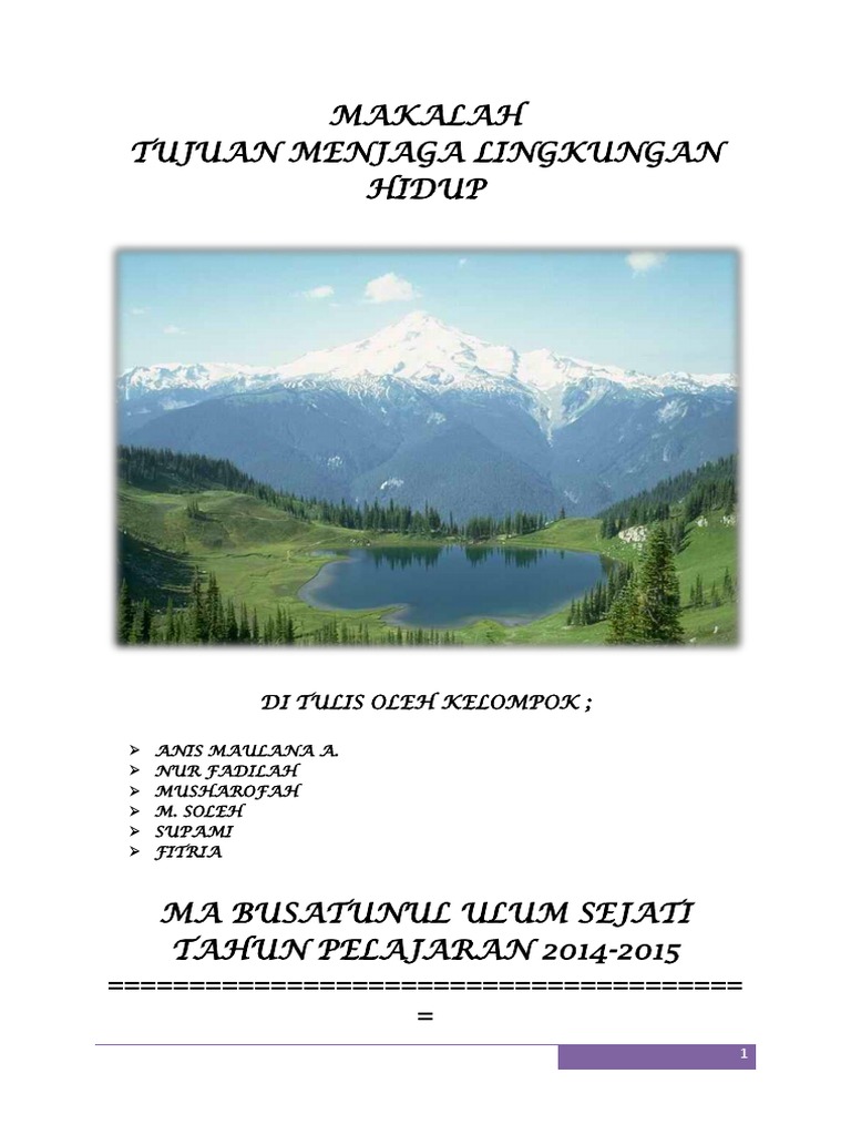 Makalah Pelestarian Lingkungan Hidup