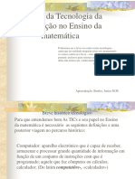 Apresent Janice O Papel Da Tecnologia Da Informação No Ensino Da Matemática