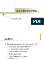 Software Project Management: Lecture # 6