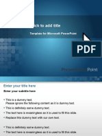 Click To Add Title: Template For Microsoft Powerpoint