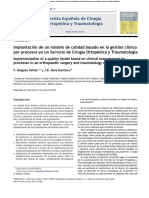 Implantación de Un Modelo de Calidad Basado en La Gestión Clínica Por Procesos en Un Servicio de Cirugía Ortopédica y Traumatología