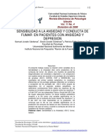 Sensibilidad a La Ansiedad y Conducta de Fumar en Pacientes Con Ansiedad y Depresión