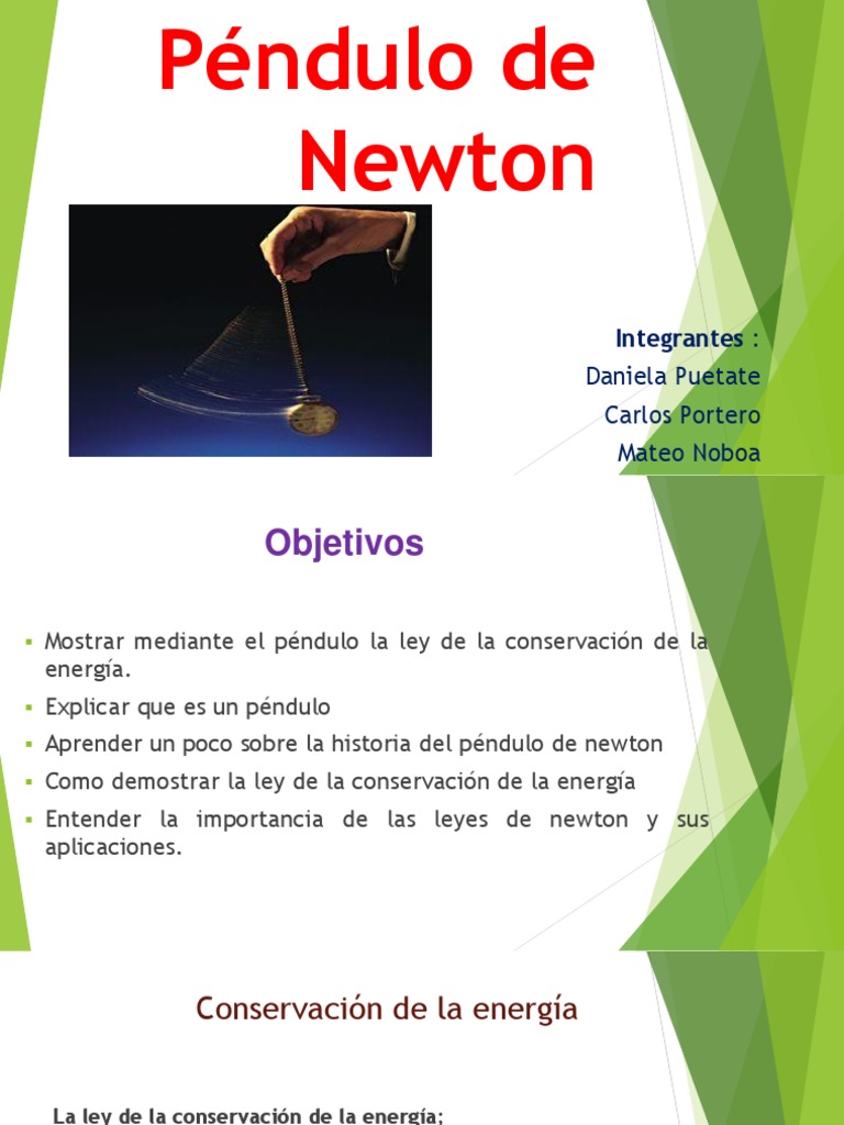 Péndulo de newton en acción. ley de conservación de energía