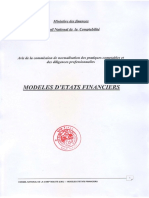 Modeles D'Etats Financiers: Ministère Des .Finances Conseil National de La Comptabilité