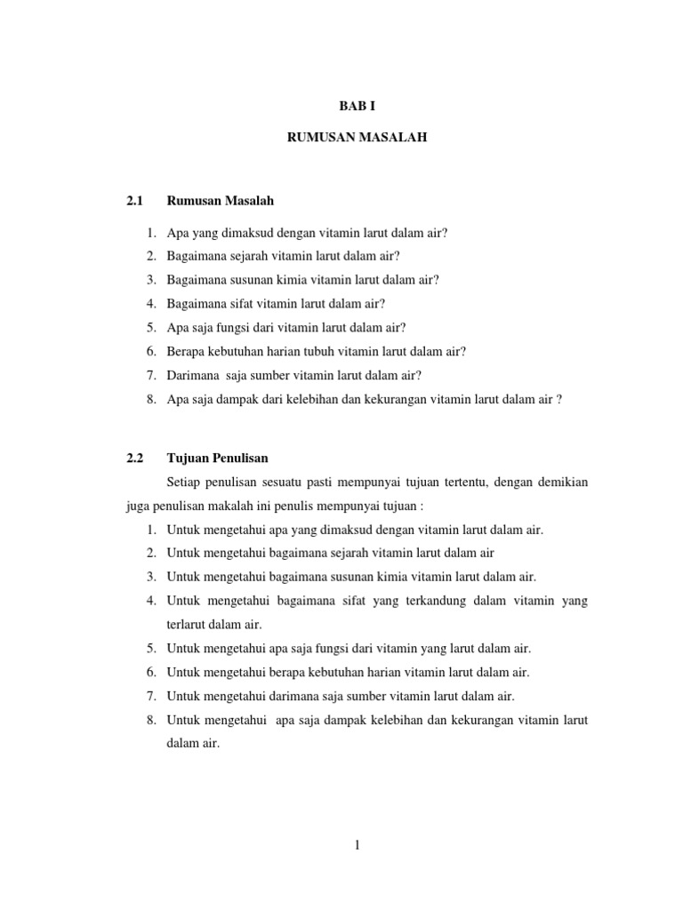 Makalah Vitamin Larut Dalam Air