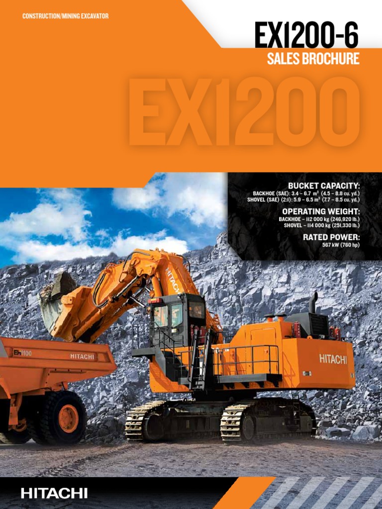 Brochure, Hitachi, EX1200-6, DKEX1200HT 14-05 | PDF | Engines | Pump