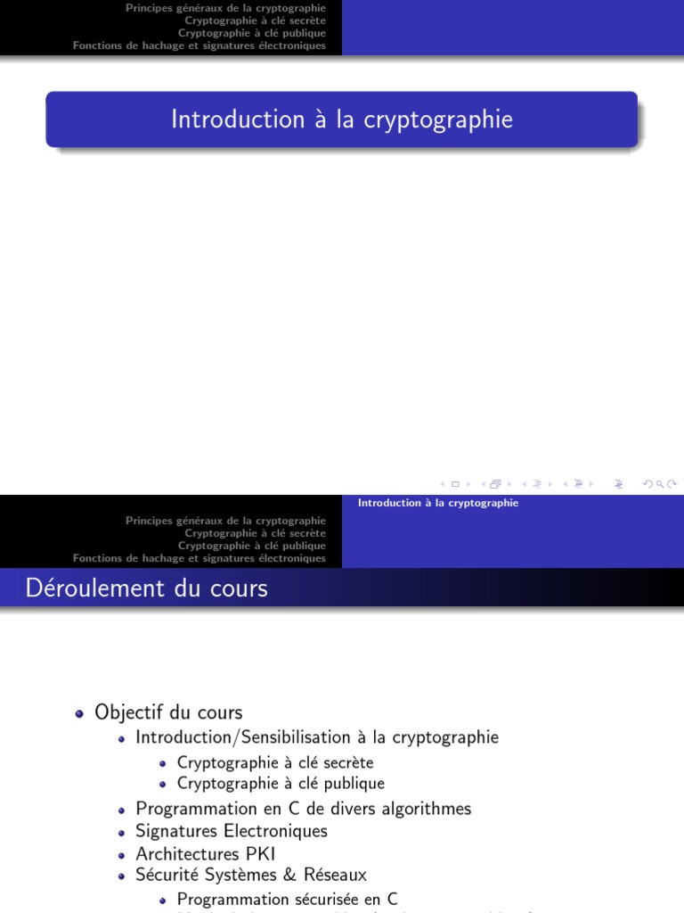 Introduction à la Cryptographie | PDF | Cryptographie | Cryptanalyse