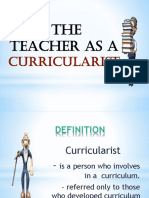 Teacher As Curricularist
