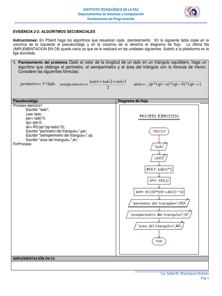Evidencia 2-2 Algoritmos Secuenciales | PDF | Algoritmos | Programación ...