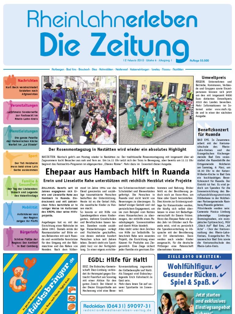 RheinLahn-Erleben / KW 06 / 12.02.2010 / Die Zeitung Als E-Paper