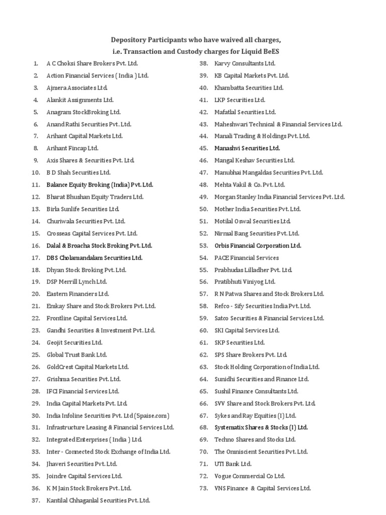 LiquidBeES DPList | Download Free PDF | Securities (Finance) | Capital ...