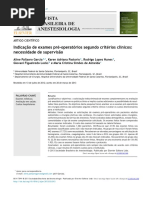 Indica ̧cão de exames pré-operatórios segundo critérios clínicos- necessidade de supervisão