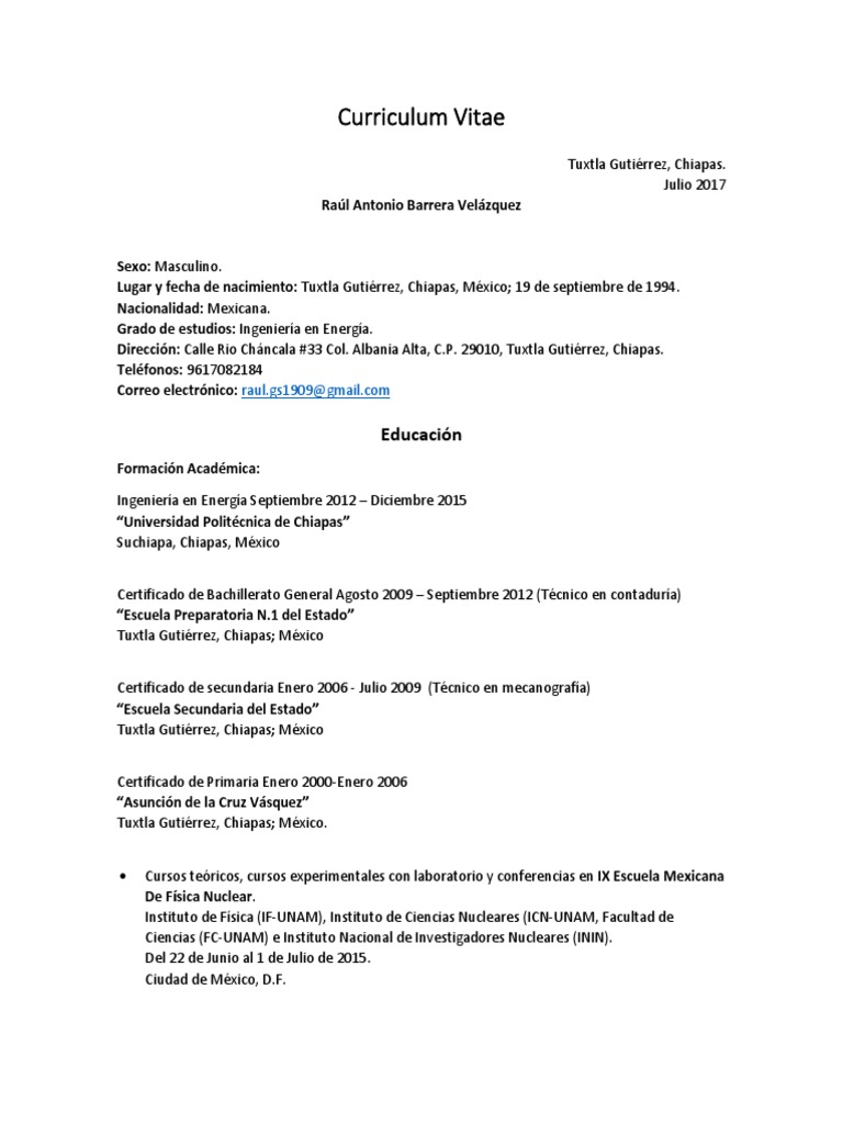 Curriculum vitae uam picture