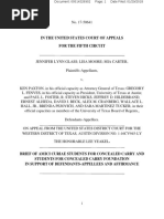 SCC/SCCF Amicus Brief (Jan. 29, 2018) : Glass v. Paxton (University of Texas at Austin), No. 17-50641 (5th Cir.)