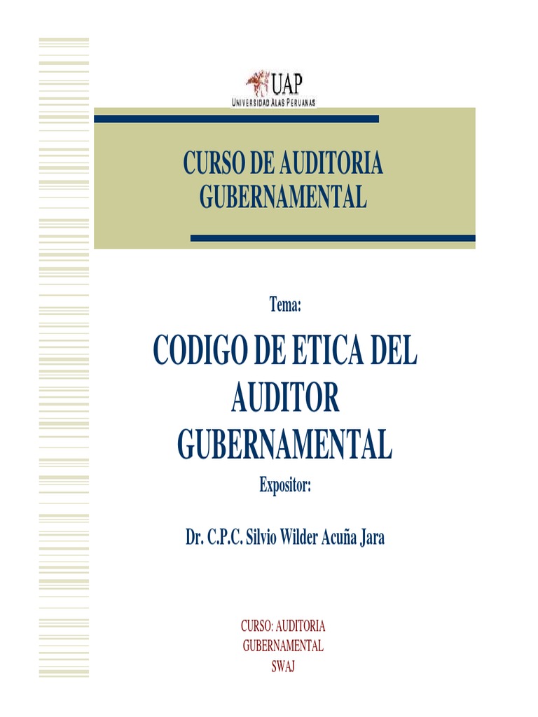 Código de Ética del Auditor Gubernamental | PDF | Formas de gobierno ...