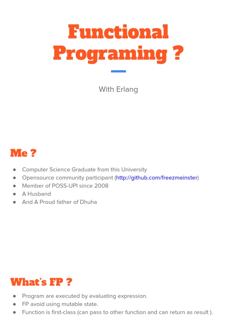 Introduction to Functional Programming with Erlang | PDF