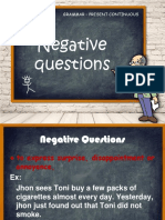 Negative Questions: Grammar - Present Continuous