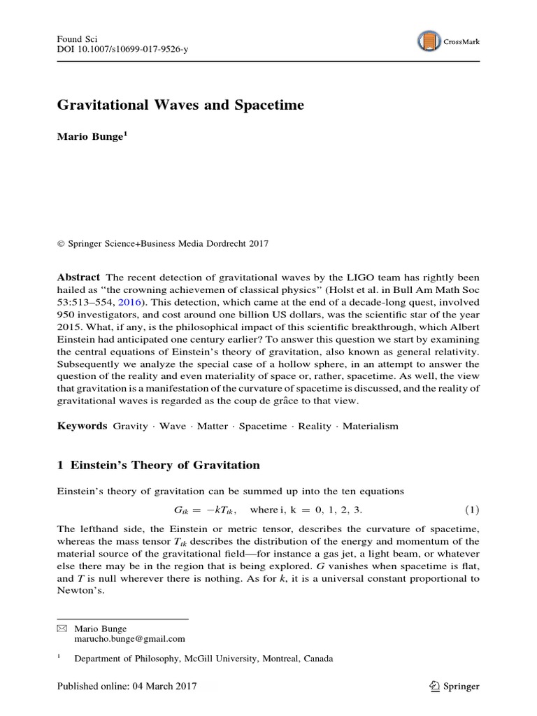 Gravitational Waves and Spacetime Reality | PDF | Gravity | General ...