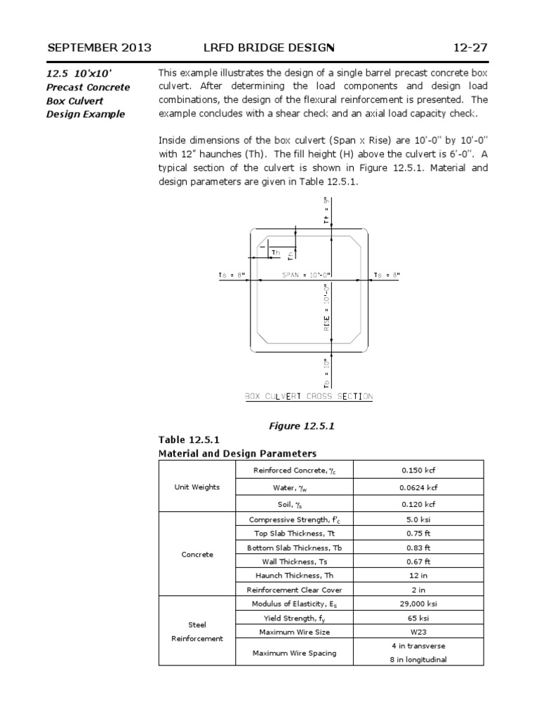 Box Culvert Design by LRFD Standard | PDF | Structural Load | Concrete