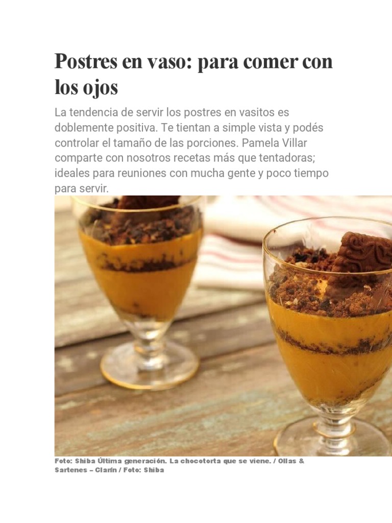 Recetas de postres en vaso fáciles | PDF | Chocolate | Postres