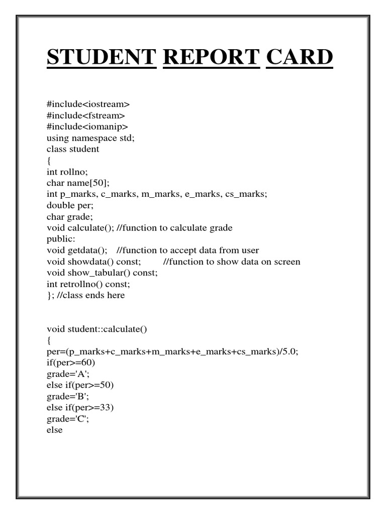 Student Report Card | PDF | Computing | Computer Programming