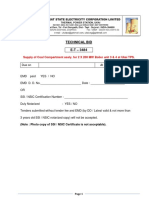 Technical Bid E-T - 3484: Supply of Coal Compartment Assly. For 2 X 200 MW Boiler Unit 3 & 4 at Ukai TPS