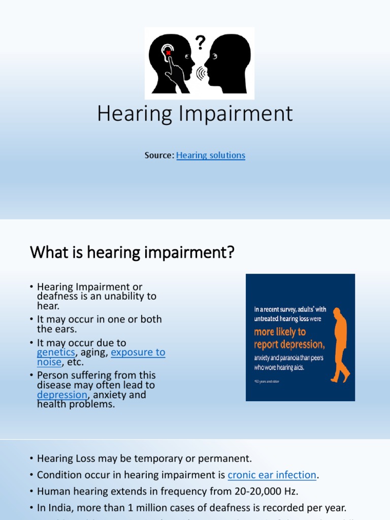 Understanding Hearing Impairment | PDF | Hearing Loss | Hearing