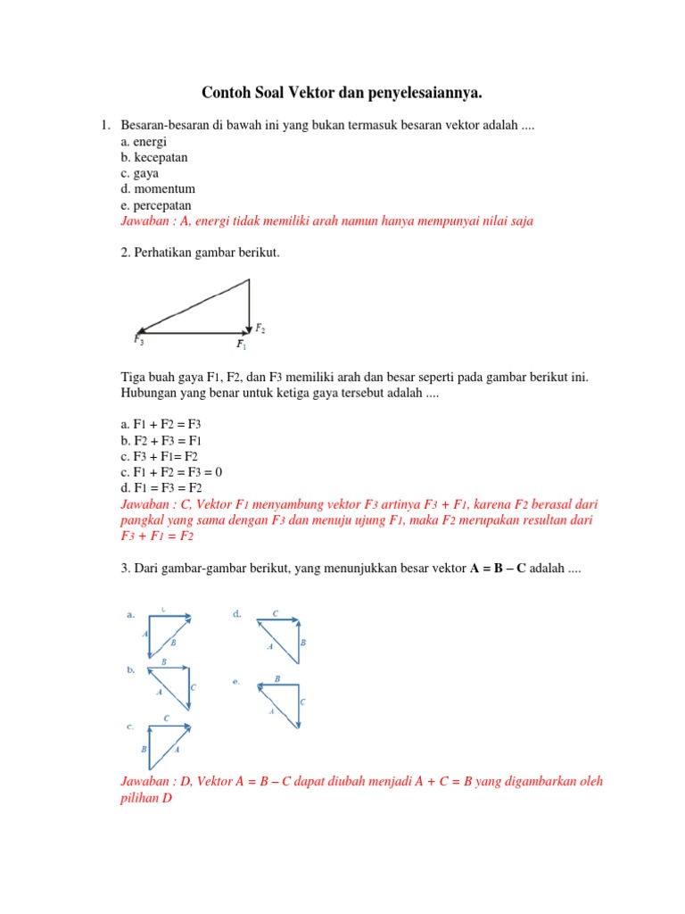 Soal Vektor Dan Penyelesaian