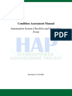 Condition Assessment Manual: Automation System Checklist and Inspection Form