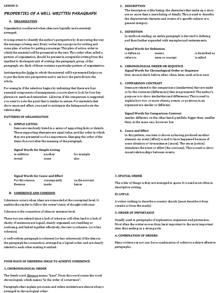 Paragraph writing examples pdf picture