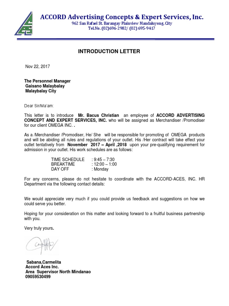 INTRO LETTER For Merchandiser PDF