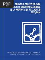 Convenio Colectivo Para La Industria Siderometalurgica de La Provincia de Valladolid 2015-2016