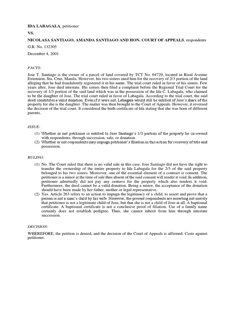Labagala Vs Santiago | PDF | Lawsuit | Legal Disputes