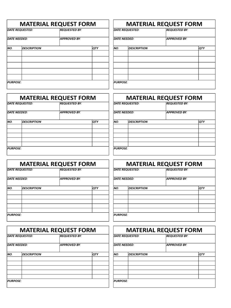 Material Request Form | PDF