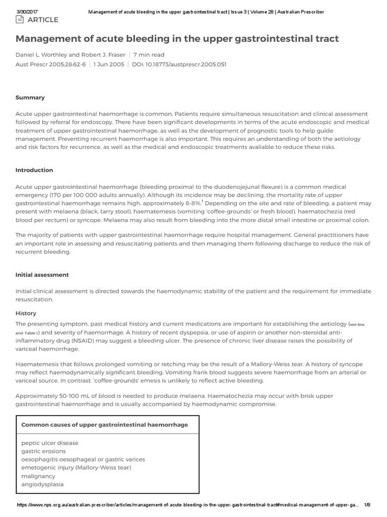 Upper GI Bleed | PDF | Nonsteroidal Anti Inflammatory Drug ...