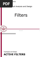 Filters: Circuit Analysis and Design