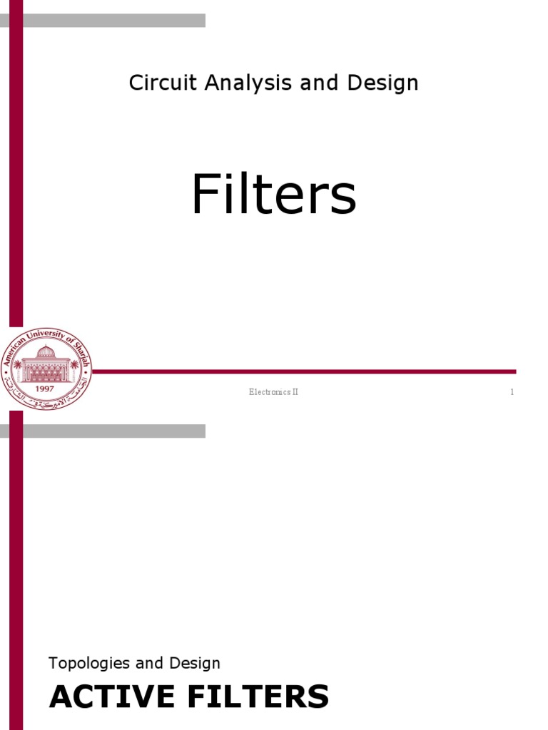 Active Filter Design Techniques | PDF | Electronic Filter | Low Pass Filter