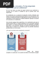 Que Diferencia Hay Entre Encuesta y Cuestionario