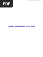 NOÇÕES DE PROCESSO LICITATÓRIO
