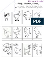 Cow, Pig, Goat, Sheep, Rooster, Horse, Rabbit, Donkey, Turkey, Chick, Duck, Hen