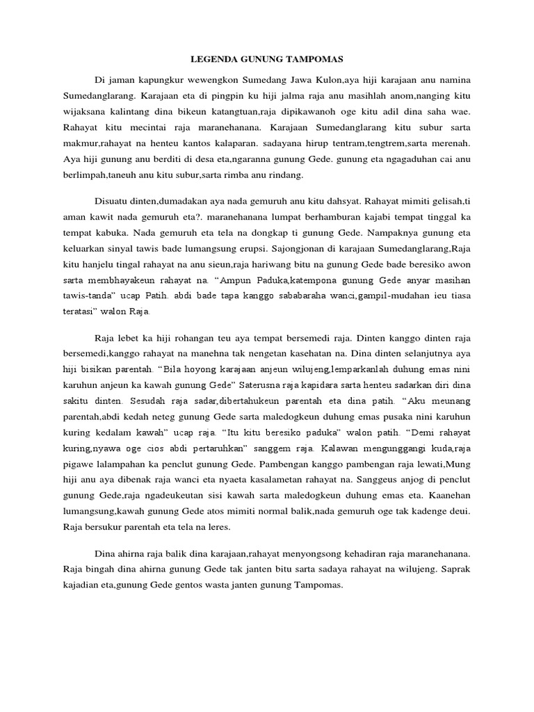 Legenda Gunung Tampomas Bhs Sunda
