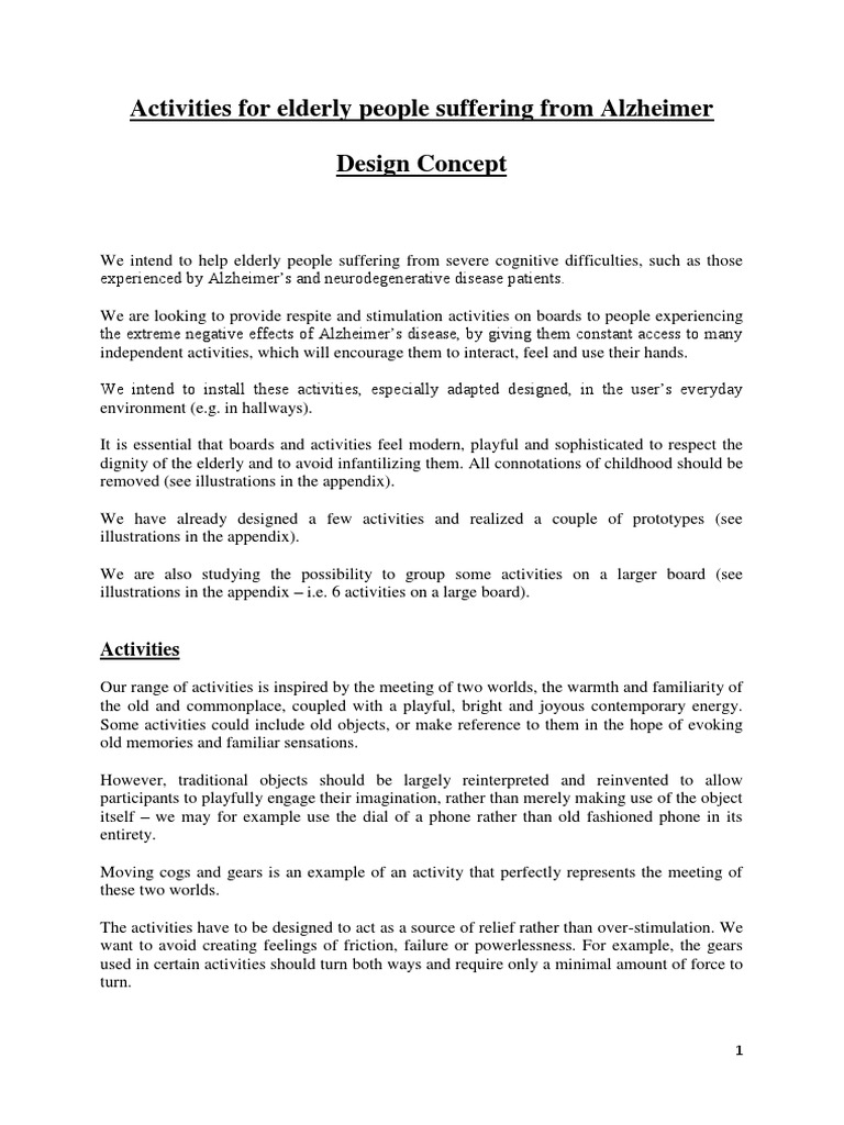 Activities For Elderly People Suffering From Alzheimer Design Concept