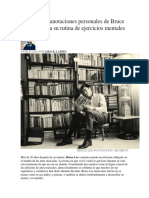 Publican Las Anotaciones Personales de Bruce Lee y Esta Era Su Rutina de Ejercicios Mentales