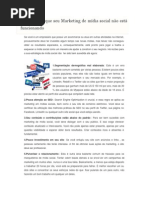 5 Razões Porque seu Marketing de mídia social não está funcionando