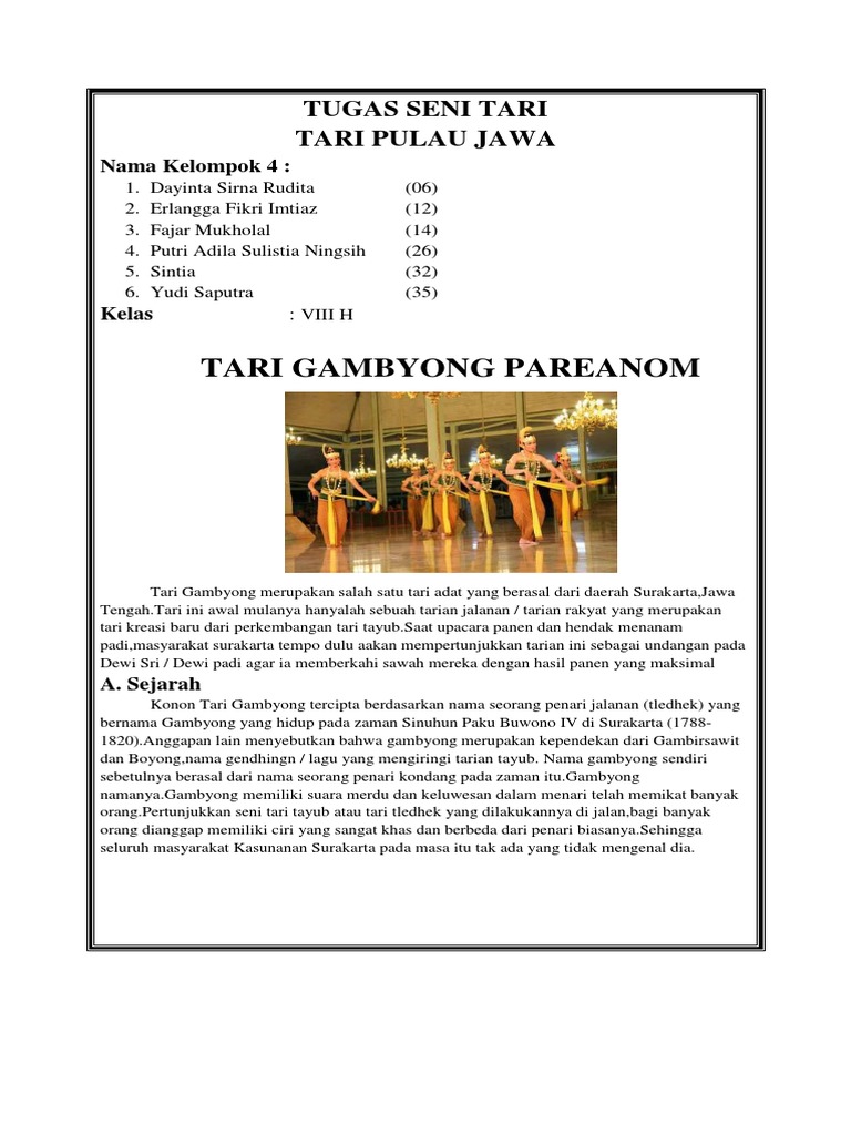 Tari Gambyong Pareanom Pdf