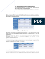 Metodología para Elaborar Un Presupuesto