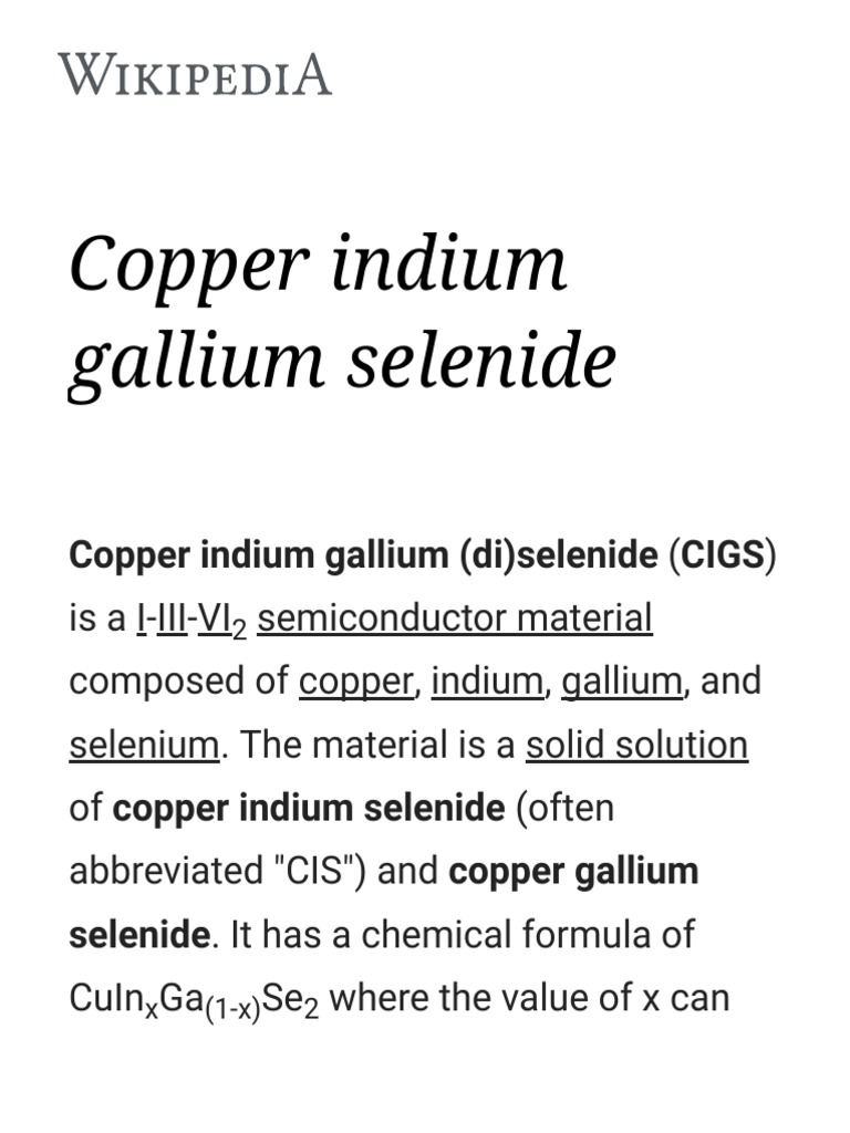 Copper Indium Gallium Selenide PDF Condensed Matter Physics Materials