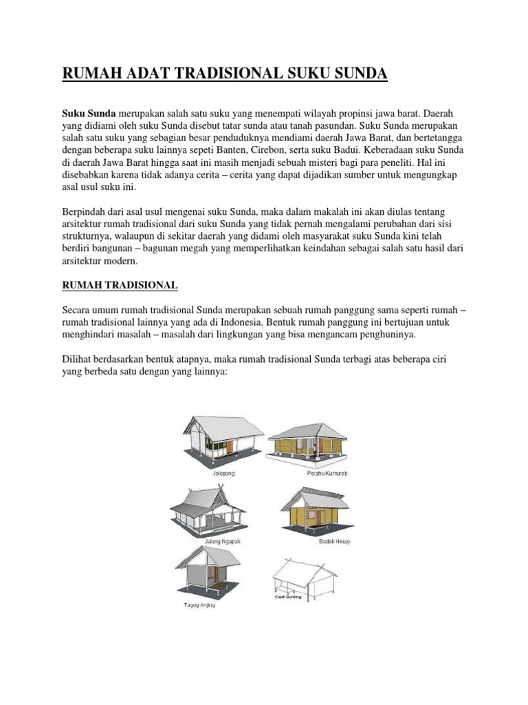 Rumah Adat Tradisional Suku Sunda